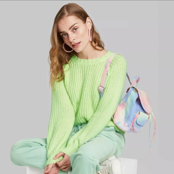 Wild Fable Pastel Green Cozy Cropped Sweater - Picture 9 of 10